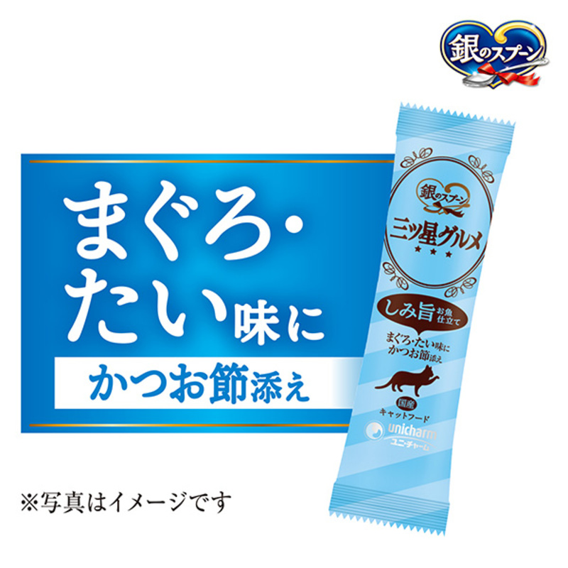 銀のスプーン 三ツ星グルメ しみ旨 お魚仕立て まぐろ・たい味にかつお節添え 192g×14箱 ペットフード キャットフード 猫のごはん 猫用フード 猫 ペット 小分け 個包装 ドライ ユニ・チャーム