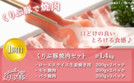 始めよう！ヘルシー豚肉生活 「くりぷ豚」3回定期便_(都城市) 焼肉セット しゃぶしゃぶセット 家庭料理セット 3回 ブランド豚定期便_T24（3）-G201