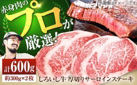 【牧場直送】佐賀県産しろいし牛 厚切りステーキ（サーロイン） 計600g（約300g×2枚）【佐賀セントラル牧場】佐賀県産 牛肉 サーロイン ステーキ すてーき さーろいん ステーキ 九州 佐賀県 白石町  白石 [IAH037]