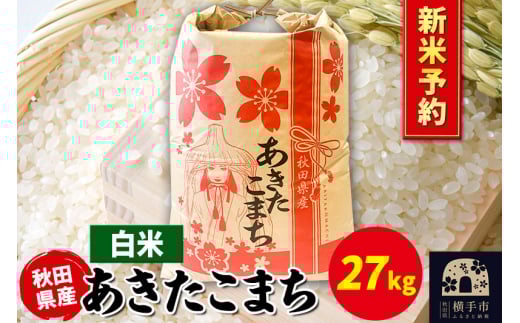 《令和7年産 新米受付》あきたこまち 27kg×1袋【白米】秋田県産 こまちライン