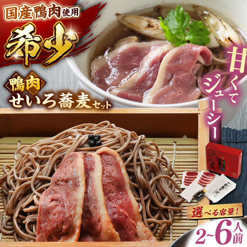 【ふるさと納税】【選べる容量】鴨 希少な国産鴨肉！島根県産野草ミネラル熟成鴨のせいろ蕎麦セット（2〜6人前）出雲そば 十割蕎麦 鴨肉 かも肉 麺類 めん 人気 おすすめ 贈り物 島根県雲南市/鴨専門店カナール[AIDC004]