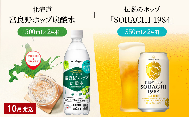 北海道上富良野 容量満足ボリューム定期便 メロン 豚 ホルモン サガリ 炭酸水 ビール