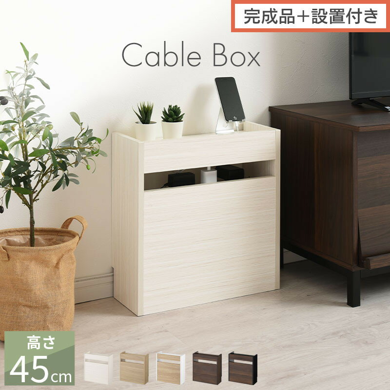 【ふるさと納税】【完成品＋設置付き】ルーター収納ボックス〔高さ45cm〕（選べる5色）ケーブルボックス スリム 小サイズ ケーブル収納 ボックス コードケース タップボックス タップ収納 ルーター隠し 大型 ルーター収納 LKONET300255