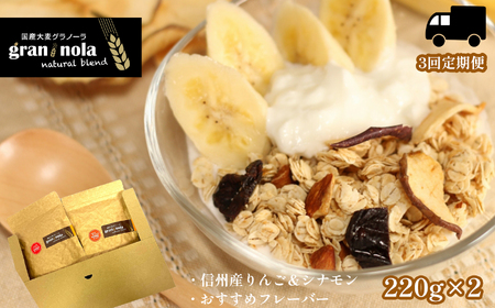 【定期便3か月】 厳選大麦 グラノーラ gran*nola Lパケットセット 2種 1種お任せ 信州のグラノーラ グラノーラ 国産大麦グラノーラ