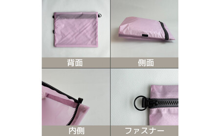 【ラベンダー】A5サイズが入る軽いナイロンフラットポーチ　旅行用　着替え
