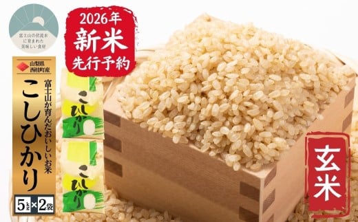 【2026年発送分先行予約】山梨県西桂町産コシヒカリ【玄米】  国産 こしひかり  10キロ 2026年秋頃より順次発送予定【n0671-10_gou】