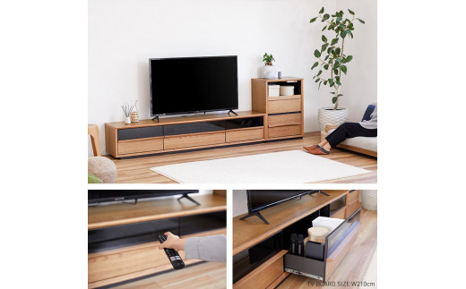 Grande グランデ テレビボード 幅180cm ローボード ＜オークヴィンテージナチュラル＞【モーブル】【大川家具】