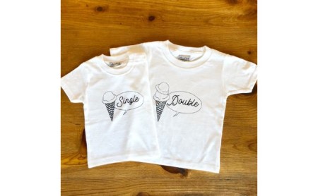 2人兄弟姉妹でおそろい/アイスクリーム Sigle×Double プリント/ Tシャツ2枚組ギフトセット【出産祝い・誕生日・ギフト・プレゼント】 100cm×140cm