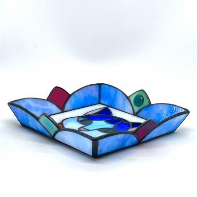 ふるさと納税 東村山市 ステンドグラス　ニャンコの顔絵皿 |  | 01