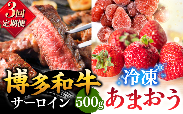 
                  【全3回定期便】【訳あり】博多和牛 サーロインステーキ ＆ あまおう セット1.3kg ▼ 訳あり 訳アリ ワケアリ わけあり 理由あり 大容量 不揃い 規格外 牛肉 肉 にく 返礼品 お肉 家族 口コミ 食材 果物 果実 福岡 あまおう 福岡 博多 いちご イチゴ 苺 高級 定期便 桂川町/株式会社 MEAT PLUS [ADAQ066]
                