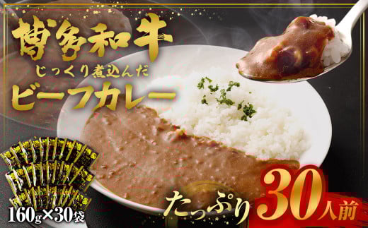 【福岡県産博多和牛使用】博多和牛じっくり煮込んだビーフカレー レトルト 30人前
