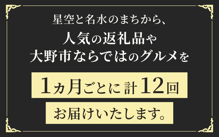 越前おおの季節の恵み定期便　プレミアムAコース（毎月・全12回お届け）