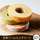 【ふるさと納税】玄米バームミニアソート 12個入り [お菓子 スイーツ 焼き菓子 バウムクーヘン 詰め合わせ セット]　 お菓子 スイーツ 焼き菓子 おやつ バウムクーヘン ミニサイズ 3種類セット 詰め合わせ セット