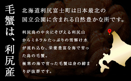 北海道 利尻島産毛ガニ 小小サイズ（420g前後）1尾＜利尻漁業協同組合＞毛蟹 かにみそ