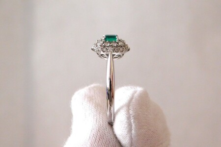 【ふるなび限定】【一点もの】Pt900　コロンビア産エメラルド（0.20ct）ダイヤモンドリング　K59　K06122-H　FN-Limited-SP
