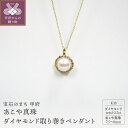 【ふるさと納税】 ペンダント ネックレス ジュエリー レディース アクセサリー ダイヤモンド 0.2ct あこや真珠 K18 イエローゴールド ジュエリーケース付 鑑別書付 保証書付 k072-022