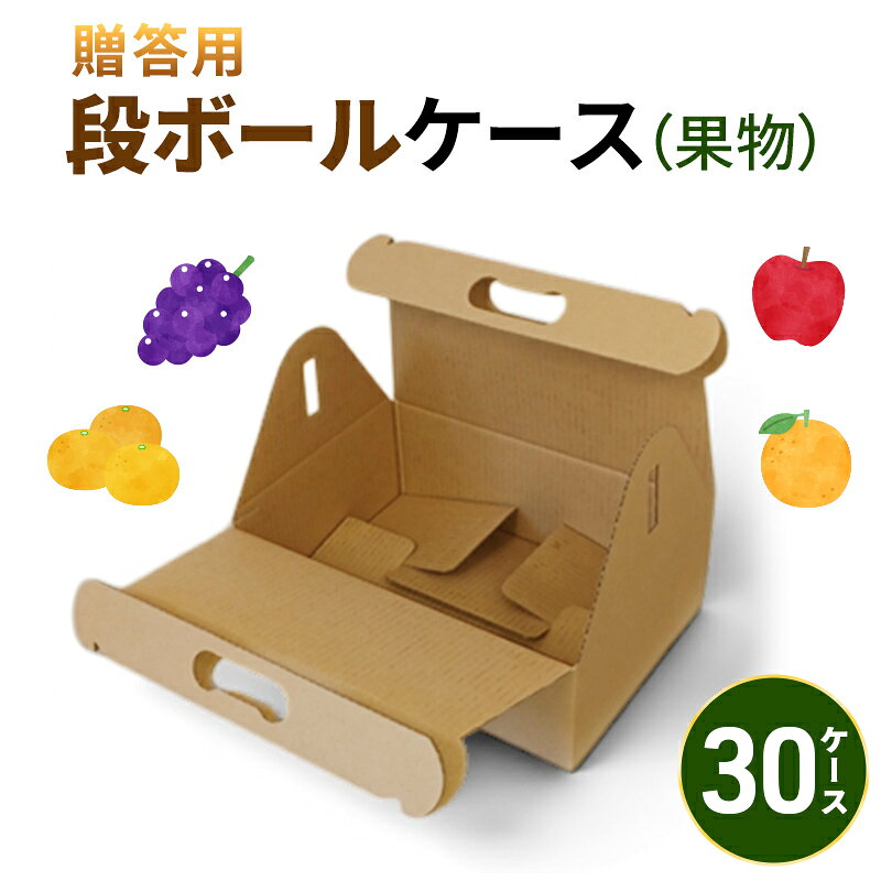 【ふるさと納税】贈答用段ボールケース（果物）30ケース 箱 ダンボール フタ付き 贈答用 ギフト 果物 フルーツ 梨 リンゴ アウトドア ピクニック お弁当 組み立て簡単 道具不要 静岡県 森町