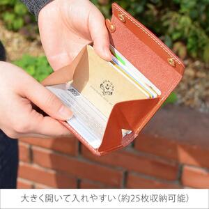 カードいっぱいケース [C25] カードケース HUKURO 栃木レザー 全5色【ブラック(赤糸)】【小物 ファッション 人気 おすすめ 】
