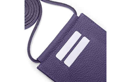 (VIOLET)スマホとカードを美しく持ち運ぶ 本革マルチポシェット SPUR(ｼｭﾌﾟｰﾙ)