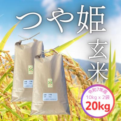ふるさと納税 飯豊町 【令和7年産】飯豊町産　特別栽培米つや姫　玄米20kg