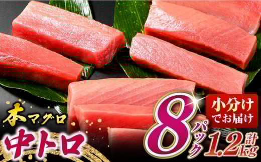 対馬産 養殖 本マグロ 中トロ 1.2kg(8パック)《対馬市》【対海】マグロ 鮪 まぐろ 本鮪 中とろ 中トロ 鮮魚 魚 海鮮 さしみ [WAH020]