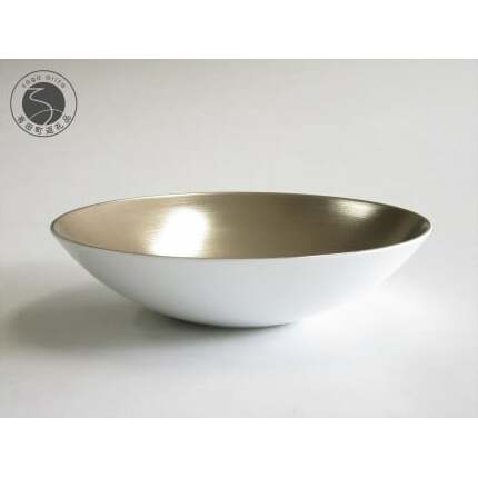ARITA PORCELAIN LAB (アリタポーセリンラボ) プラチナ アークボウル 有田焼 モダン スタイリッシュ カレー皿 パスタ皿 銀皿 映える皿 輝き シルバー A50-220