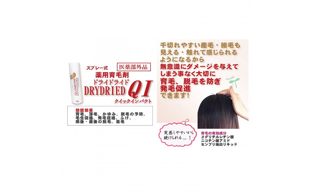 
            医薬部外品 育毛・発毛促進剤 ドライドライド クイックインパクト 120mL【黒髪・茶髪向けより選択可】
          