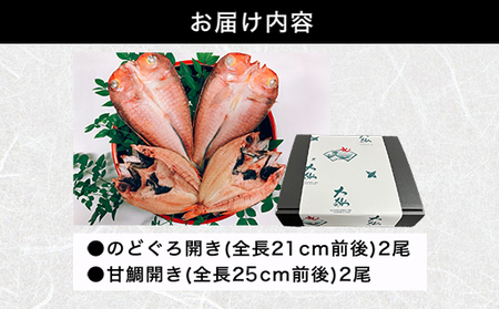 手開きのどぐろ2枚・手開き萩産甘鯛2枚セット