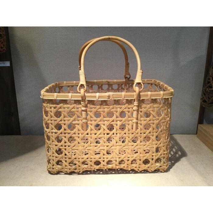 【ふるさと納税】竹八つ目買い物かご大　24cm×40cm×27cm　※受注生産につき、発送までに最大2ヶ月程かかる場合あり ｜ 竹工芸 伝統工芸品 日用品 雑貨 栃木県 大田原市