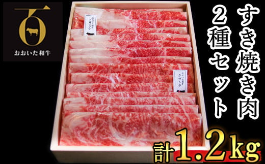 
おおいた和牛 すき焼き用2種 計1.2kg（クラシタロース・ブリスケスライス ）【匠牧場】 牛肉 すき焼き しゃぶしゃぶ 牛 和牛 食べ比べ おすすめ 国産 赤身 すき焼き用 しゃぶしゃぶ用 鍋 おおいた和牛 ＜102-024_5＞
