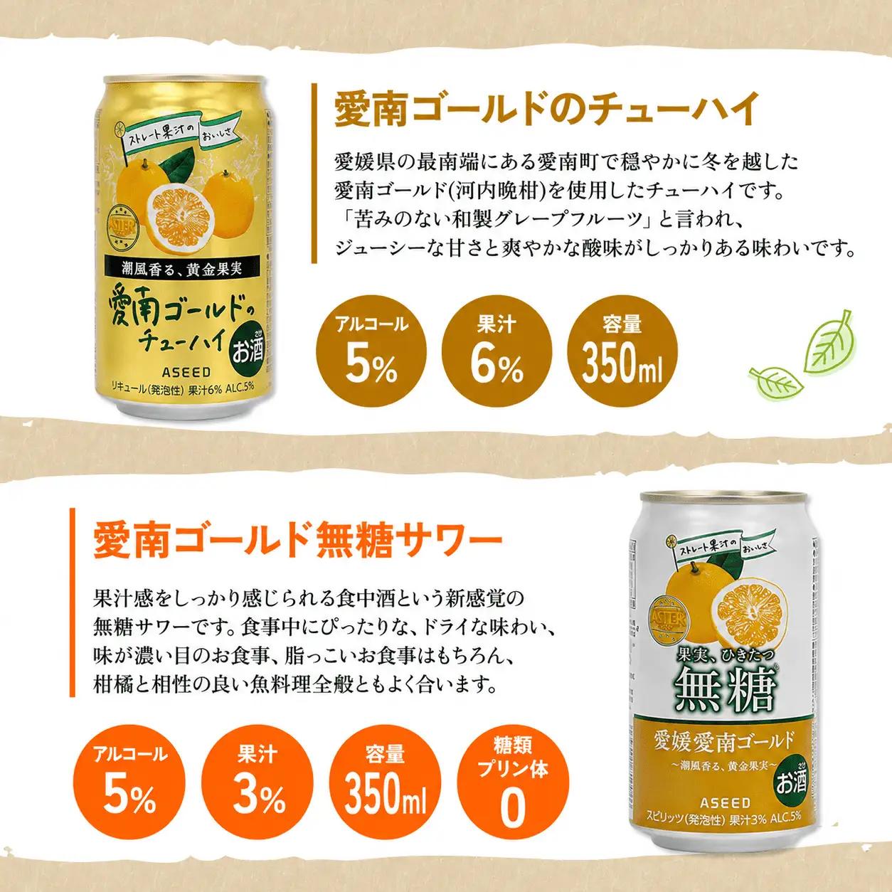 柑橘チューハイ 飲み比べセット サワー 1本 チューハイ 2本 計3本 350ml 愛南ゴールド無糖サワー 愛南ゴールドチューハイ 飲み比べ チューハイ サワー 詰め合わせ お試し 試供品 5000円