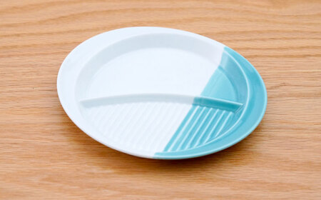 【波佐見焼】仕切り皿 ハーフカラー ミント　2個セット【団陶器】[PB211]