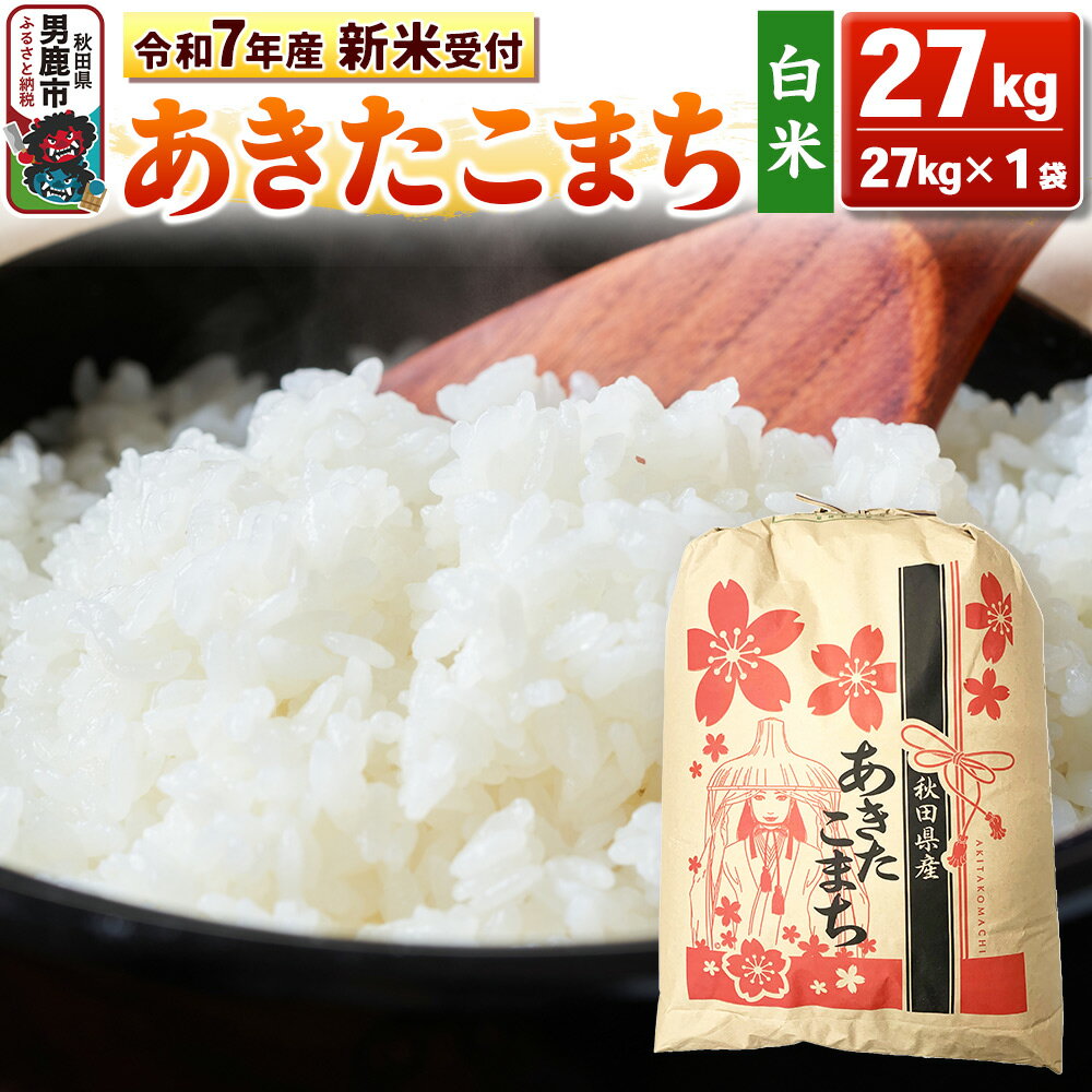 【ふるさと納税】《令和7年産 新米先行受付中》【白米】秋田県産 あきたこまち 27kg 秋田県 男鹿市 こまちライン