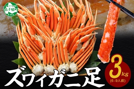 2934. ズワイガニ足 3kg 専用ハサミ付 カニ かに 蟹 海鮮 送料無料 期間限定 数量限定 北海道 弟子屈町