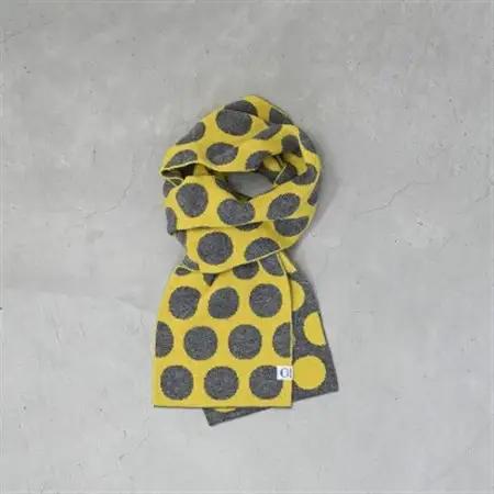 【 OTA KNIT 】TRAVEL SCARF トラベルマフラー(dot イエロー× グレー)_装飾品・工芸品 マフラー・手袋 服飾小物 _【1568544】