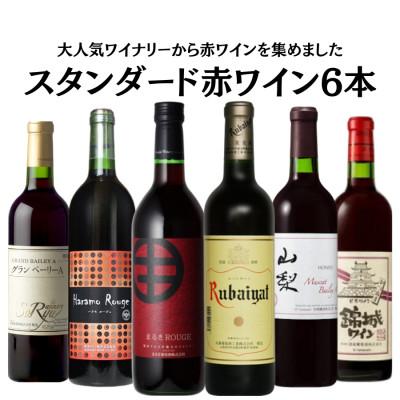 ふるさと納税 甲州市 大人気 ワイナリーのスタンダード赤6本セット(2)
