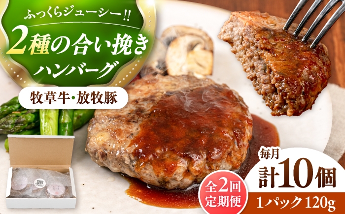 
                  【全2回定期便】【牧草牛×放牧豚】ハンバーグ 10個《厚真町》【GOODGOOD株式会社】 ハンバーグ 牛肉 豚肉 ジビエ 小分け 冷凍配送 北海道 [AXBP038]
                
