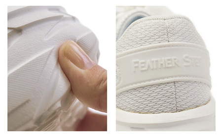 FEATHER STEP   FS-01日本製 スニーカー ダブルラッセル WHITE 26.5cm