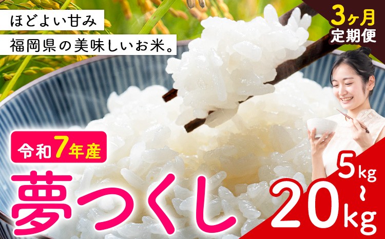 
                  【3ヶ月定期便】夢つくし 令和7年産 米  選べる 5kg 10kg 20kg 白米 《お申込み月の翌月から出荷》 福岡県 小竹町 お米 白米 国産
                