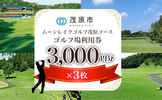 ムーンレイクゴルフクラブ茂原コース　ゴルフ場利用券(3,000円分×3枚) MBG003