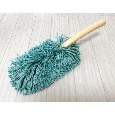 ふるさと納税 朝来市 モコモコハイクラスハンディモップ【モスグリーン】※洗濯OK・吸着剤不使・持ちやすい木製ハンドル