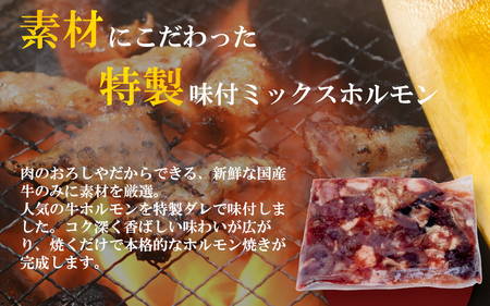 ホルモン （冷凍）国産牛味付ミックス生ホルモン1kg  牛ホルモン 【komd0005】