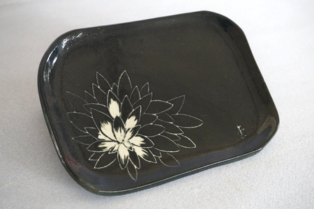 源太夫窯 和食器『角皿』3枚 [黒]｜食器 お皿 源太夫窯 げんだゆうがま 村山恵子 陶芸品 陶芸作品 陶芸 作家 作品 窯元 [0954]