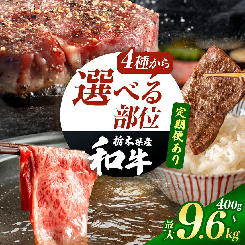 【ふるさと納税】 栃木県産和牛 サーロイン 肩ロース モモ バラ 約400g～9.6kg 【4種から選べる】【定期便あり】 | 定期便 牛肉 和牛 ステーキ すきやき しゃぶしゃぶ すき焼き 焼き肉 焼肉 モモ焼き肉 バラ焼き肉 旨味 美味しい 肉 お肉 栃木県共通返礼品 栃木県 真岡市