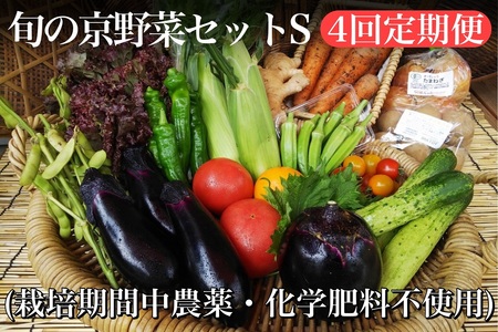 【4回定期便】＜アスカ有機農園＞旬の京野菜セットS定期便＊毎月お届け全4回定期便≪野菜定期便 ふるさと納税野菜定期便 野菜詰め合わせ 野菜セット 野菜定期便 野菜≫