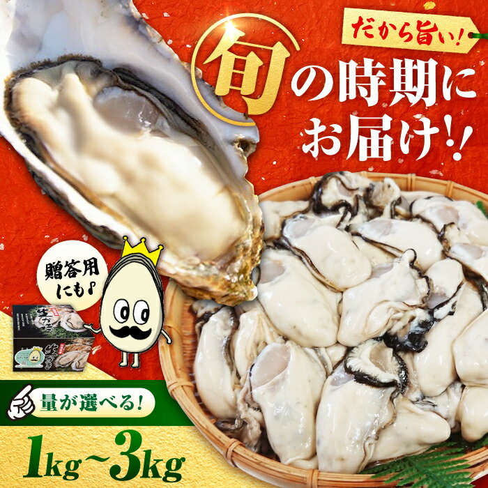【ふるさと納税】すぐに使える！【生牡蠣】【選べる配送月・日・量】むき身 1kg〜3kg 牡蠣 広島県産 生食 むき身 殻付き かき カキ むき身 選べる かき カキ カキフライ 冷蔵 海鮮 広島県産 人気 送料無料 江田島市/山岡水産 [XBJ001]