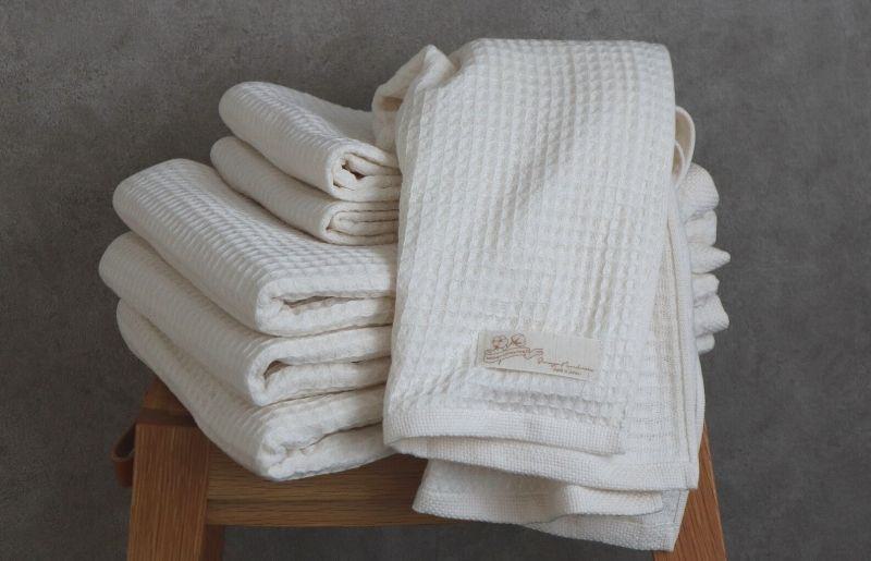 【フルオーガニックコットン】ふんわりワッフルタオル6枚セット G1966