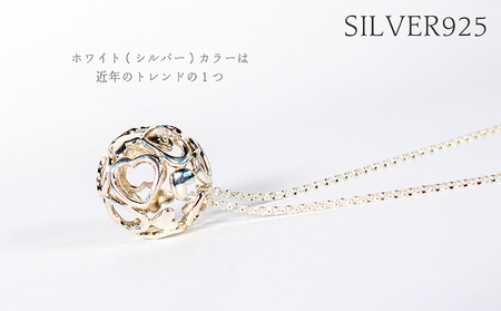 ハートクリスタル 大 SV925 ネックレス ジュエリー ギフト プレゼント アクセサリー【MO0041】