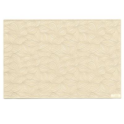 ふるさと納税 小牧市 お手入れ簡単!ビニール製ランチョンマット4枚セット　木葉(このは)・ベージュ[036T02-06]