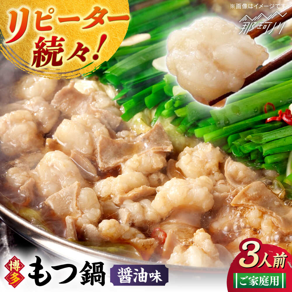 【ふるさと納税】【ご家庭用】 博多もつ鍋（醤油味）3人前那珂川市 | 父の日/株式会社 海千[GGA013] 10000 10000円 1万円 以上